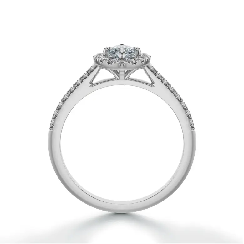 Pierścionek z diamentami halo białe złoto SBPZ_081